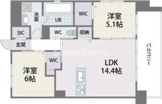 ヴァンヴェール大濠【5階】の間取り