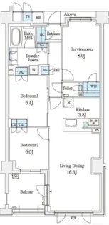 パークシュロス芦屋【3階】の間取り