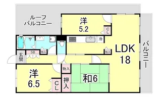 甲子園三番町ハイツ【5階】の間取り