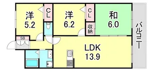 フェニックスK2【6階】の間取り