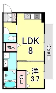 グランディール清華Ⅱ【1階】の間取り