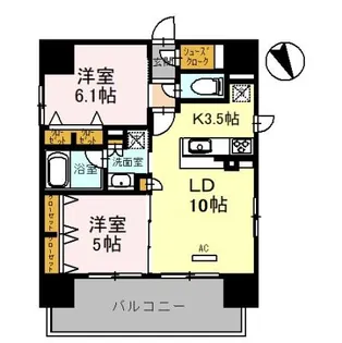 プレサンス四天王寺【12階】の間取り