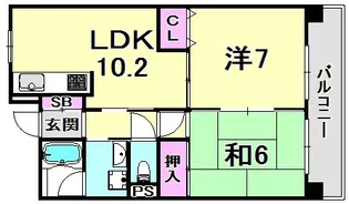 ジュエルコート甲子園口II【2階】の間取り