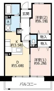 UR浜甲子園さくら街 19号棟【3階】の間取り