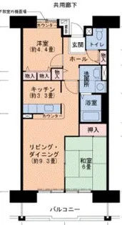 UR西宮マリナパークシティ丘のある街 7号棟【2階】の間取り