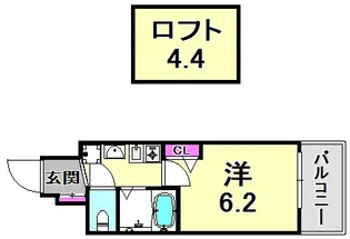エステムコート三宮EASTポルトマーレ【9階】の間取り