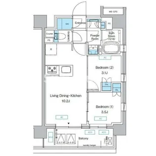 プレディアコート三軒茶屋【6階】の間取り