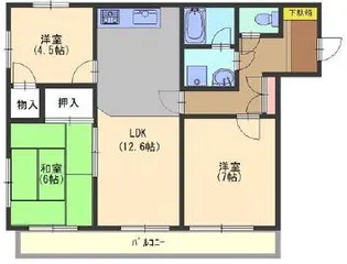 夙川ガーデンハイム1【4階】の間取り