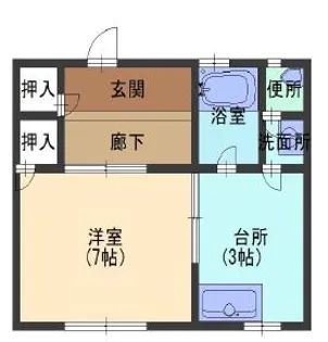 荒第4湊川マンション【3階】の間取り
