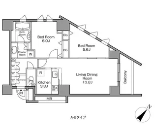レジディアタワー中目黒【8階】の間取り