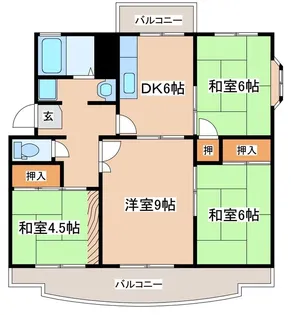横尾5団地45号棟【3階】の間取り