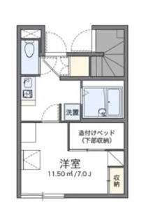 レオパレスクレスト御影【1階】の間取り