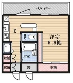 西北チェリーマンション【3階】の間取り