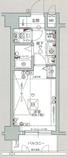エステムコート四天王寺夕陽丘【4階】の間取り