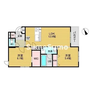 U RESIDENCE東比恵【4階】の間取り