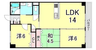 レジェンダリー小松【6階】の間取り