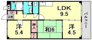 ベルコート相楽園【4階】の間取り
