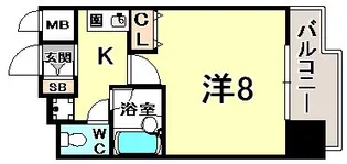 ラナップスクエア三宮プライム【8階】の間取り