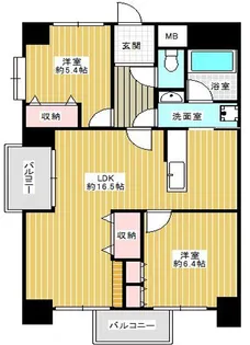 コスモアベニュー新長田【9階】の間取り