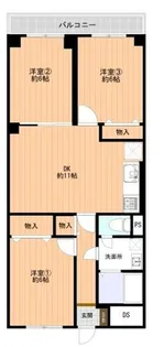 南白川台ハイツ【4階】の間取り