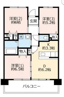 UR浜甲子園なぎさ街 25号棟【8階】の間取り