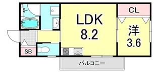 カサ苦楽園【1階】の間取り