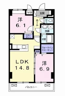 エアリーヒルズ芦屋【4階】の間取り