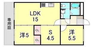 鈴蘭台ホワイトレジデンス【1階】の間取り
