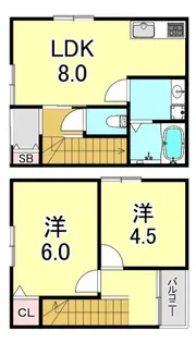 房王寺町3丁目C棟PJの間取り