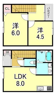 房王寺町3丁目C棟PJの間取り