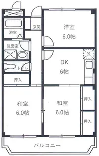 フリーダム中村【4階】の間取り