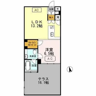 カスタリア目黒長者丸【1階】の間取り