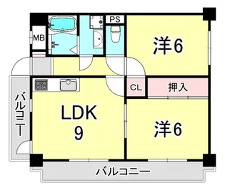 ベル上甲子園【3階】の間取り