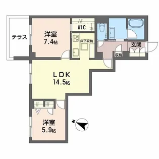 Via Sole 六甲道【1階】の間取り