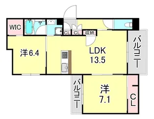 フォレスト香櫨園【2階】の間取り