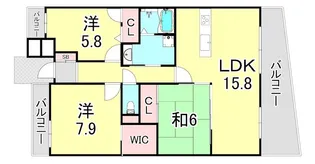 プレステージ仁川【2階】の間取り