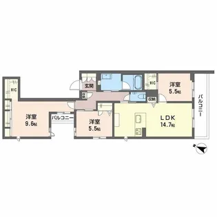 Via Sole 六甲道【2階】の間取り