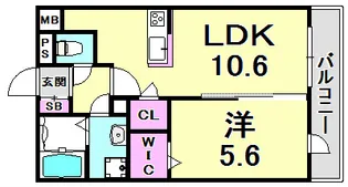 メゾンフォンテーヌ【2階】の間取り