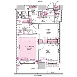 BRILLIATOWER西新【20階】の間取り