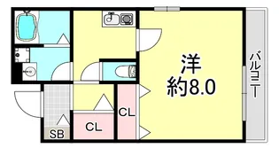 クレール上祇園【1階】の間取り