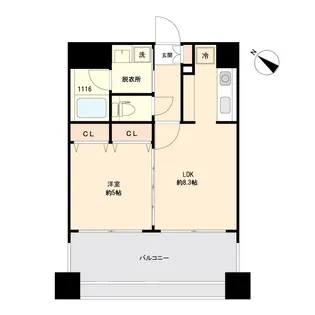 パークフラッツ博多吉塚【6階】の間取り