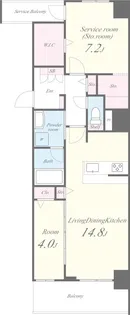 ルクス エテルナ 江戸堀【6階】の間取り