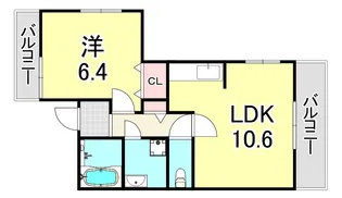 ジーナス甲子園口【3階】の間取り