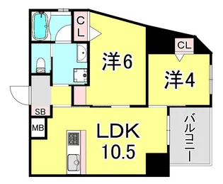 プリオーレ神戸大開通【6階】の間取り