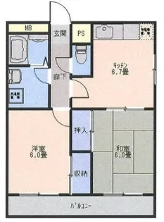 エクセル岩屋【2階】の間取り