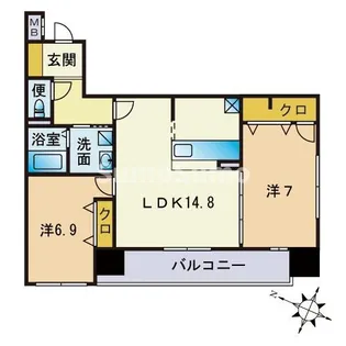 S-FORT警固タワー【5階】の間取り