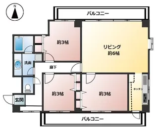 グランドール熊内【7階】の間取り