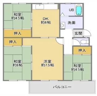 高倉台7-3団地27号棟【4階】の間取り