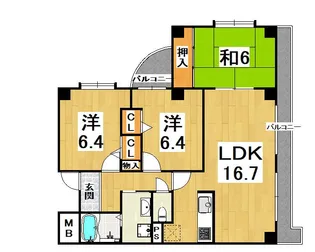 クエスタ上ヶ原【2階】の間取り