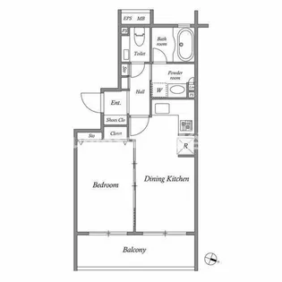 レジデンス桜新町スクエア【4階】の間取り